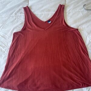 Old Navy Pink Ribbed Sleeveless Tank Top